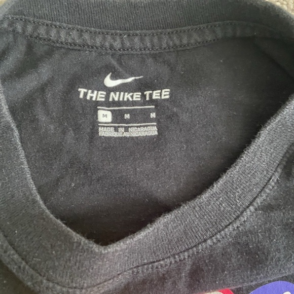 Nike Air Shirt Mens/Boys Size M Black Tee Casual Balloon Spell Out Logo - Picture 4 of 9